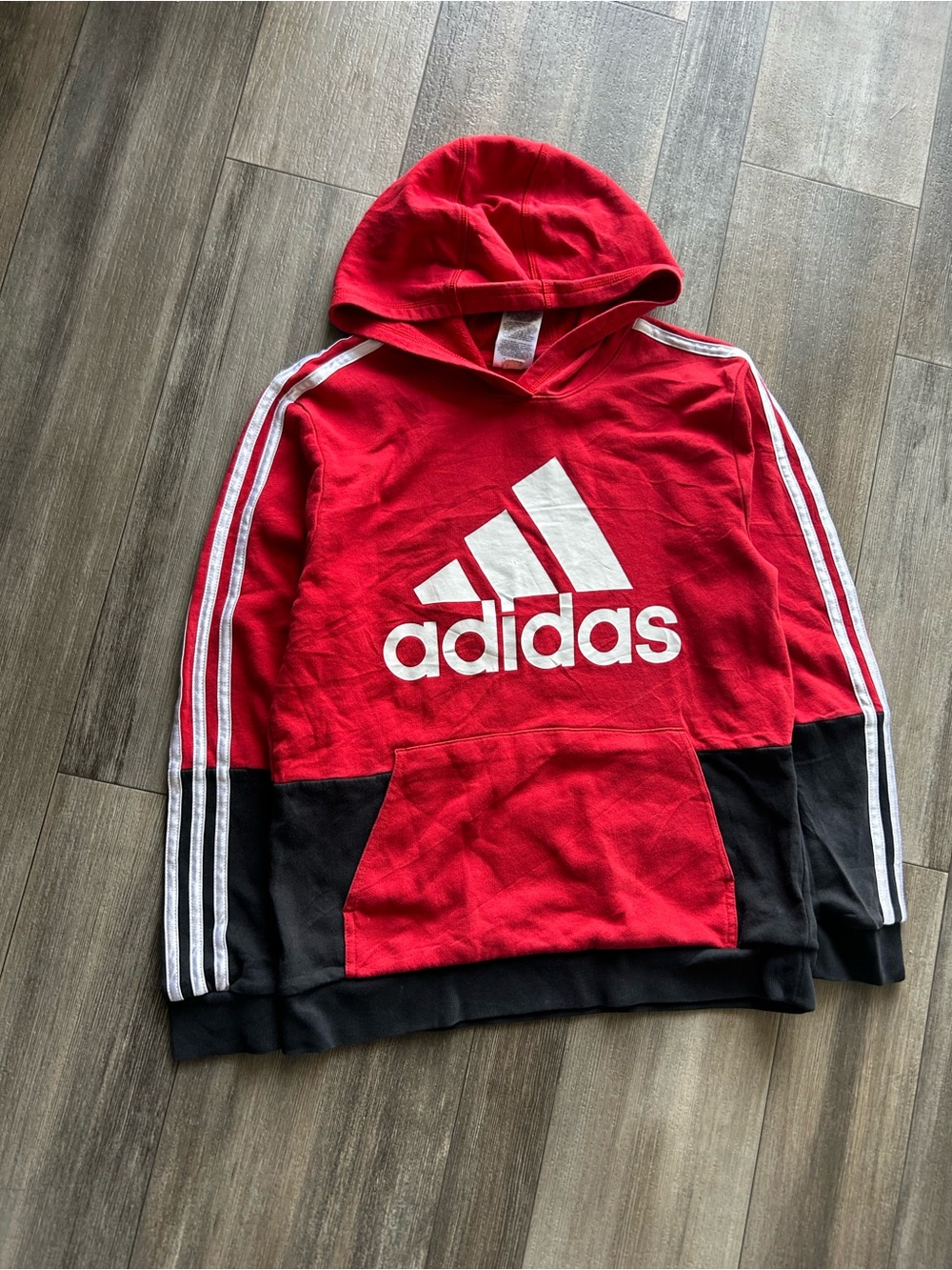 Adidas Red & Black Hoodie with Logo